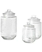 Style Setter Beaded Glass Canisters with Lids, Set of 3