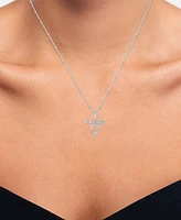 Diamond Accent Symbol Pride 18" Pendant Necklace in Sterling Silver