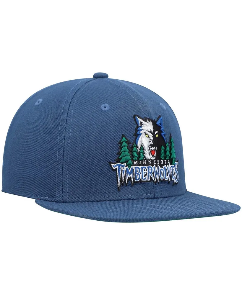 Men's Mitchell & Ness Blue Minnesota Timberwolves Hardwood Classics Team Ground 2.0 Snapback Hat