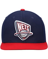 Men's Mitchell & Ness Navy, Red New Jersey Nets Hardwood Classics Team Two-Tone 2.0 Snapback Hat