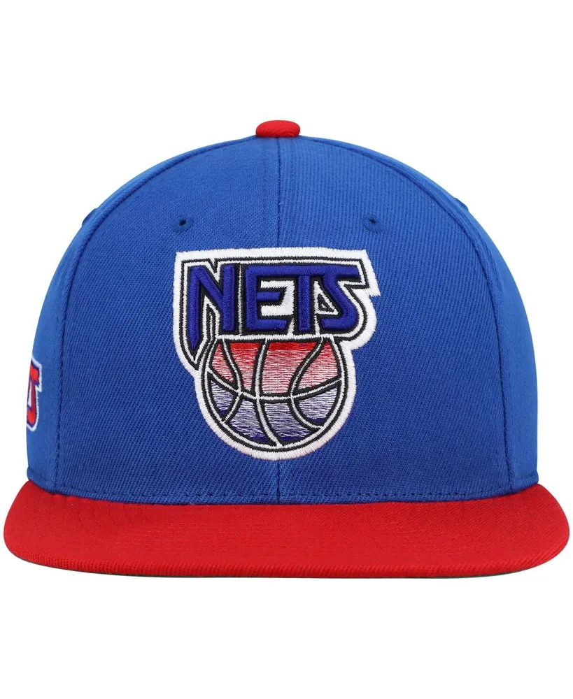 Men's Mitchell & Ness Blue, Red New Jersey Nets Hardwood Classics Core Side Snapback Hat
