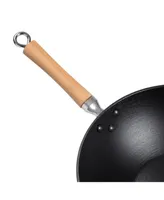 Joyce Chen Professional Series Cast Iron Wok with Maple Handle, 14"