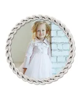 Round Metal Picture Frame With Rope Design, 4" x 4"