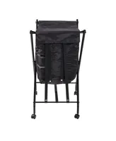 Single Bounce Back Hamper No Bend Laundry Basket on Wheels with Lid