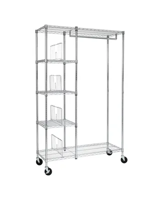Garment Bar and Shelves with Rolling Closet