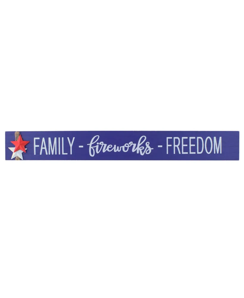 Patriotic "Family-fireworks-Freedom" Tabletop Decor