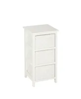 Wooden Frame Woven Fabric Small Storage Cabinet Drawers