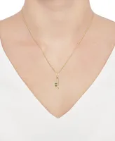 Peridot (3/8 ct. t.w.) & Lab-Grown White Sapphire (1/5 ct. t.w.) U-Shaped 18" Pendant Necklace in 14k Gold-Plated Sterling Silver