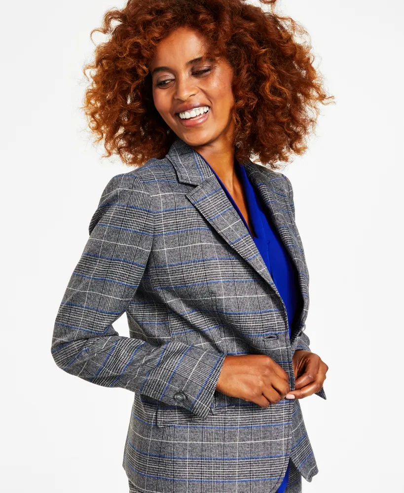 Kasper Women's Plaid Open-Front Jacket