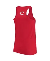 Women's Soft As A Grape Red Cincinnati Reds Plus Size Swing for the Fences Racerback Tank Top