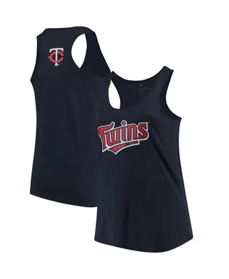 Women's Soft As A Grape Navy Minnesota Twins Plus Swing for the Fences Racerback Tank Top