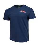 Men's Navy Ole Miss Rebels Baseball Flag Comfort Colors T-shirt