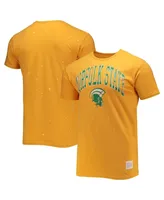 Men's Original Retro Brand Gold Norfolk State Spartans Bleach Splatter T-shirt