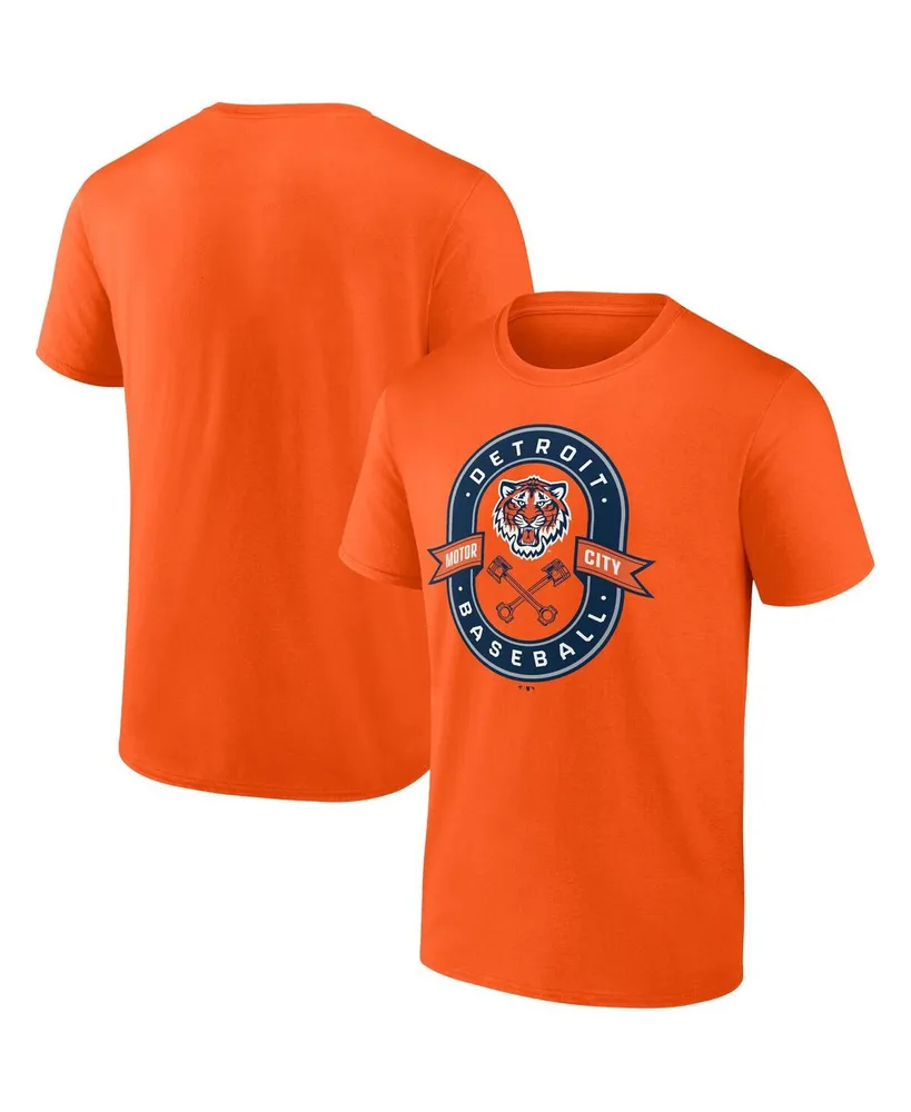 Men's Majestic Threads Orange Detroit Tigers Throwback Logo Tri-Blend  T-Shirt 