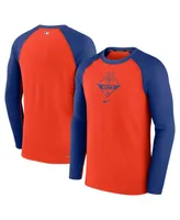 Men's Nike Orange, Royal New York Mets Game Authentic Collection Performance Raglan Long Sleeve T-shirt