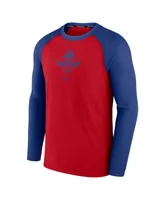 Men's Nike Red, Royal Chicago Cubs Game Authentic Collection Performance Raglan Long Sleeve T-shirt