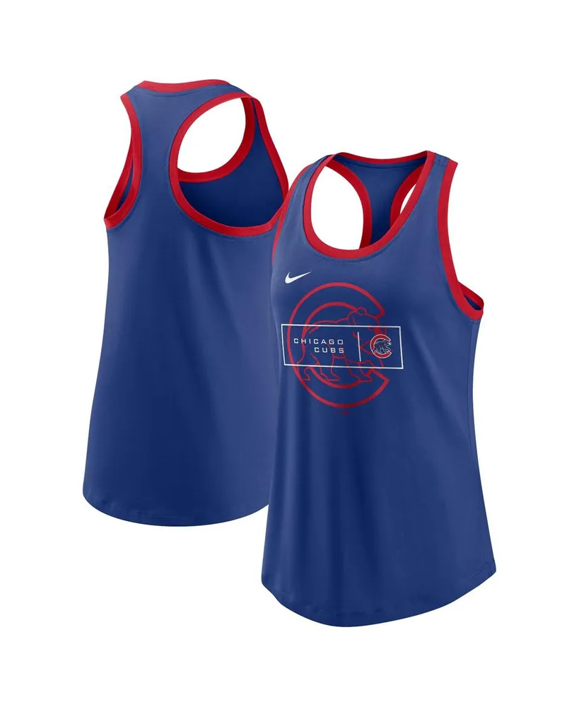 Women's Nike Royal Chicago Cubs X-Ray Racerback Performance Tank Top