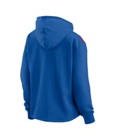 Women's Fanatics Royal Chicago Cubs Iconic Overslide Color-Block Quarter-Zip Hoodie