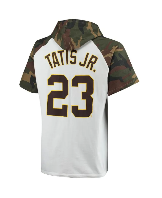 Men's Majestic Threads Fernando Tatis Jr. Heathered Gray San Diego Padres Name & Number Tri-Blend T-Shirt