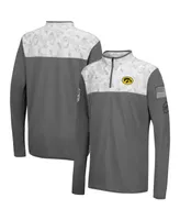 Big Boys Colosseum Charcoal, White Iowa Hawkeyes Oht Military-Inspired Appreciation Badge Ii Quarter-Zip Jacket