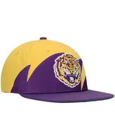 Men's Mitchell & Ness Purple, Gold Lsu Tigers Sharktooth Snapback Hat