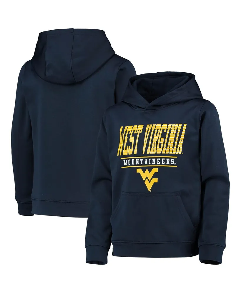 Big Boys Navy West Virginia Mountaineers Fast Pullover Hoodie