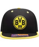 Men's Black Borussia Dortmund Tape Snapback Hat