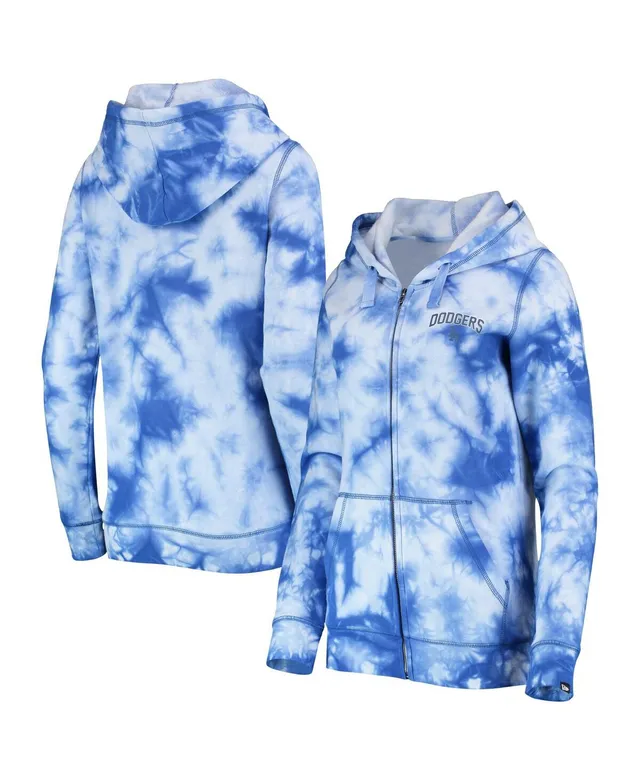 Women's New Era Royal Milwaukee Brewers Tie-Dye Full-Zip Hoodie