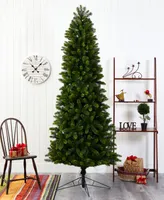 Slim Virginia Spruce Artificial Christmas Tree with Lights and Bendable Branches, 96"