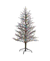 Frosted Berry Twig Artificial Christmas Tree with Lights and Bendable Branches, 60"