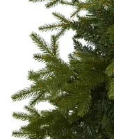 Belgium Fir Natural Look Artificial Christmas Tree with Lights, 84"