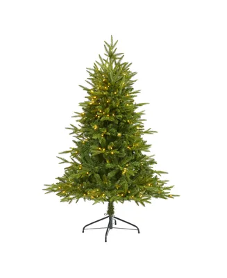 Colorado Mountain Fir Natural Look Artificial Christmas Tree with Lights, 60"