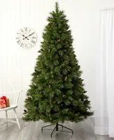 Golden Tip Washington Pine Artificial Christmas Tree with Lights, Pinecones and Bendable Branches, 90"