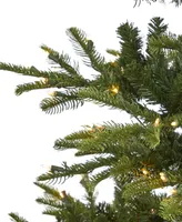 Layered Washington Spruce Artificial Christmas Tree with Lights and Bendable Branches, 72"