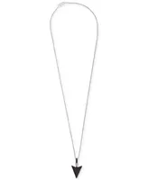 Men's Black Diamond Arrow 22" Pendant Necklace (1/2 ct. t.w.) in Sterling Silver