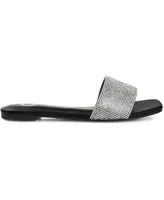Journee Collection Women's Grayce Rhinestone Flat Sandals