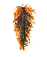 Glitzhome Sunflower Pumpkin Leaf Swag, 26"