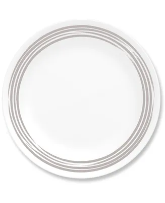Corelle Brushed Silver-Tone Salad Plate - White, Silvery