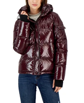 S13 Ella Lacquer Hooded Down Puffer Coat