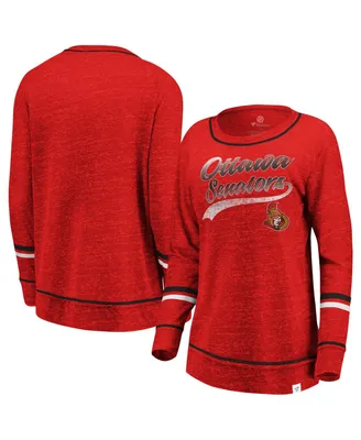 Women's Fanatics Red Ottawa Senators Giant Dreams Speckle Long Sleeve T-shirt