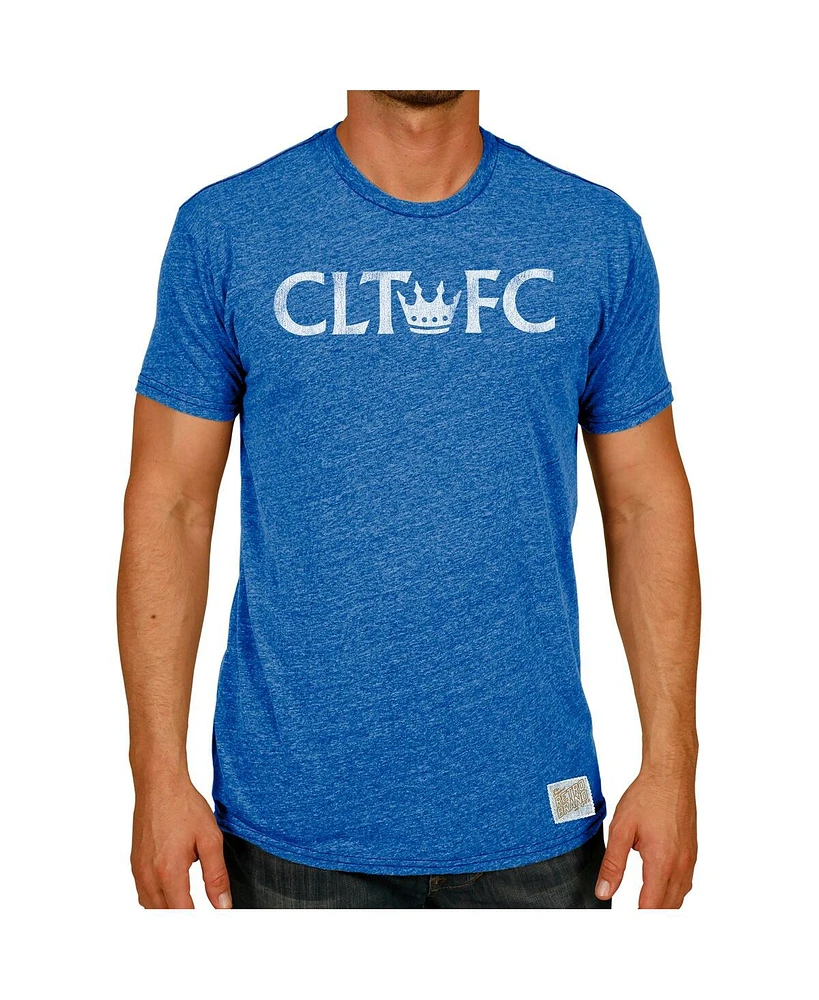 Men's Original Retro Brand Blue Charlotte Fc Tri-Blend T-shirt