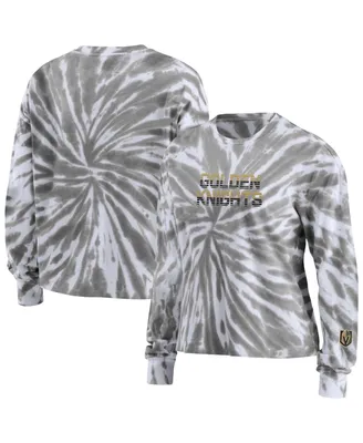 Women's Wear by Erin Andrews Gray Vegas Golden Knights Tie-Dye Long Sleeve T-shirt