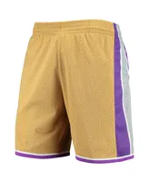 Men's Mitchell & Ness Gold Sacramento Kings 2005-06 Hardwood Classics Swingman Shorts