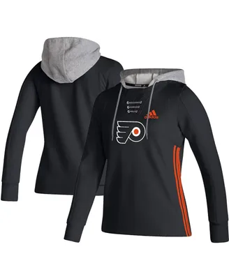 Women's adidas Black Philadelphia Flyers Skate Lace Aeroready Pullover Hoodie