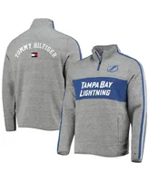 Men's Tommy Hilfiger Heathered Gray Tampa Bay Lightning Mario Quarter-Zip Jacket