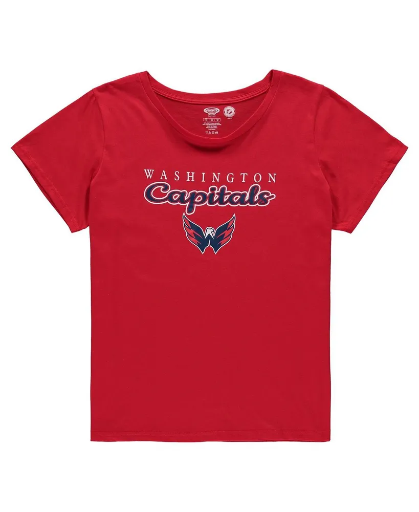 Women's Concepts Sport Red Washington Capitals Plus Size Lodge T-shirt and Pants Sleep Set