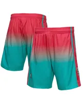 Men's Mitchell & Ness Pink and Teal San Antonio Spurs 1998/99 Hardwood Classics Fadeaway Reload 3.0 Swingman Shorts