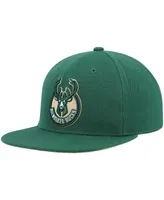 Men's Mitchell & Ness Hunter Green Milwaukee Bucks Core Side Snapback Hat