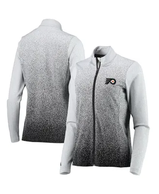 Women's Antigua White, Black Philadelphia Flyers Guide Desert Dry Full-Zip Jacket