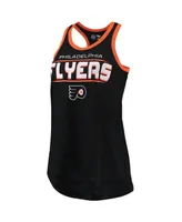 Women's G-iii Sports by Carl Banks Black Philadelphia Flyers Showdown Slub Racerback Tank Top